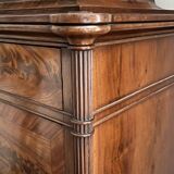 George III flap-top secretary in flamed mahogany, late 18th century
