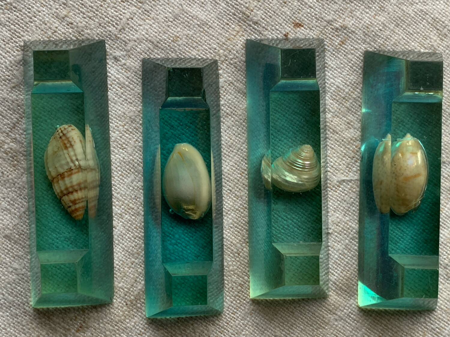 Shell-inclusion resin knife rest 1950