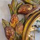 Antique Italian Polychrome Carved Wooden Mirror