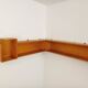 Vintage wooden corner wall shelf from the 60s 70s.