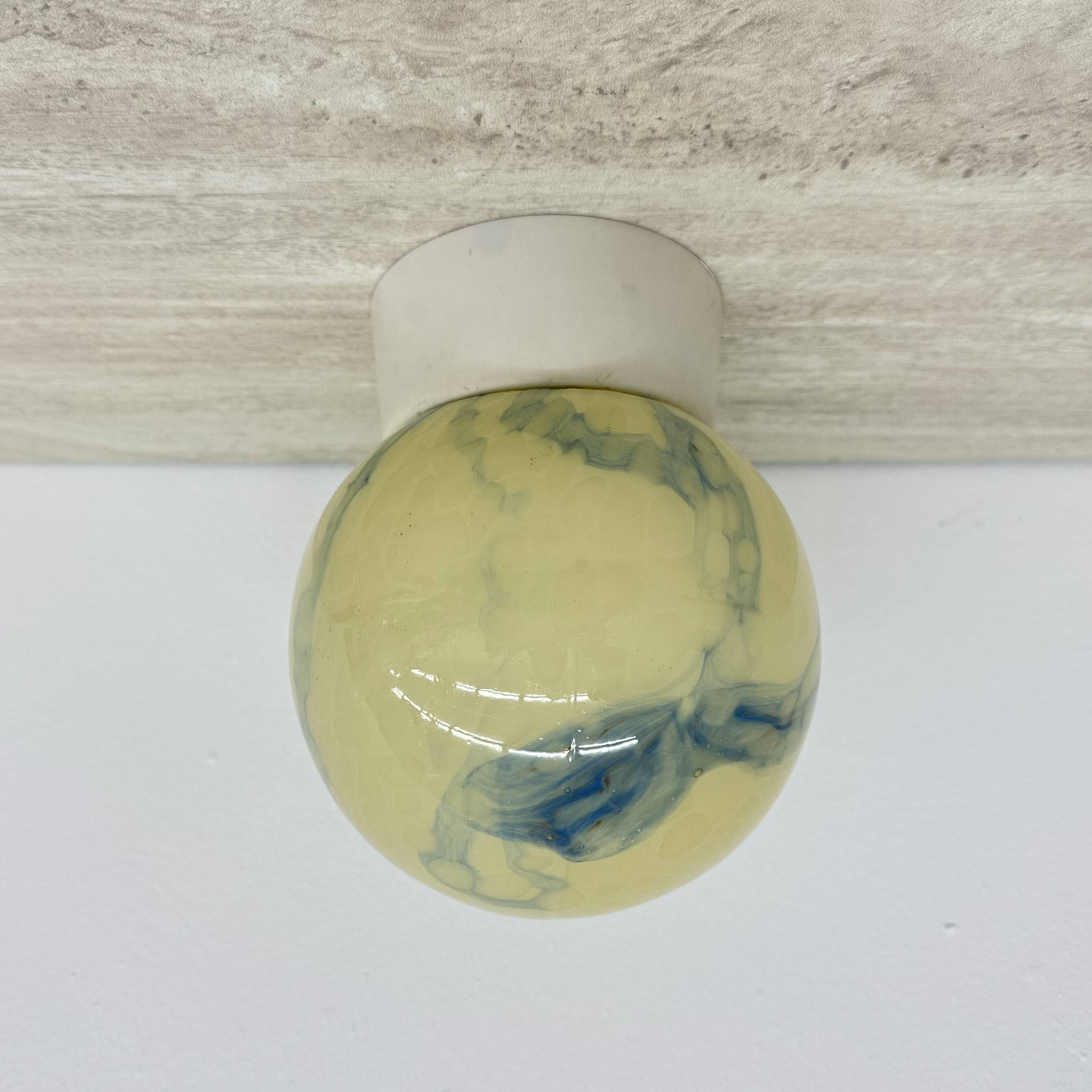 Thabur art deco marbled glass ceiling lamp , 1930s the Netherlands