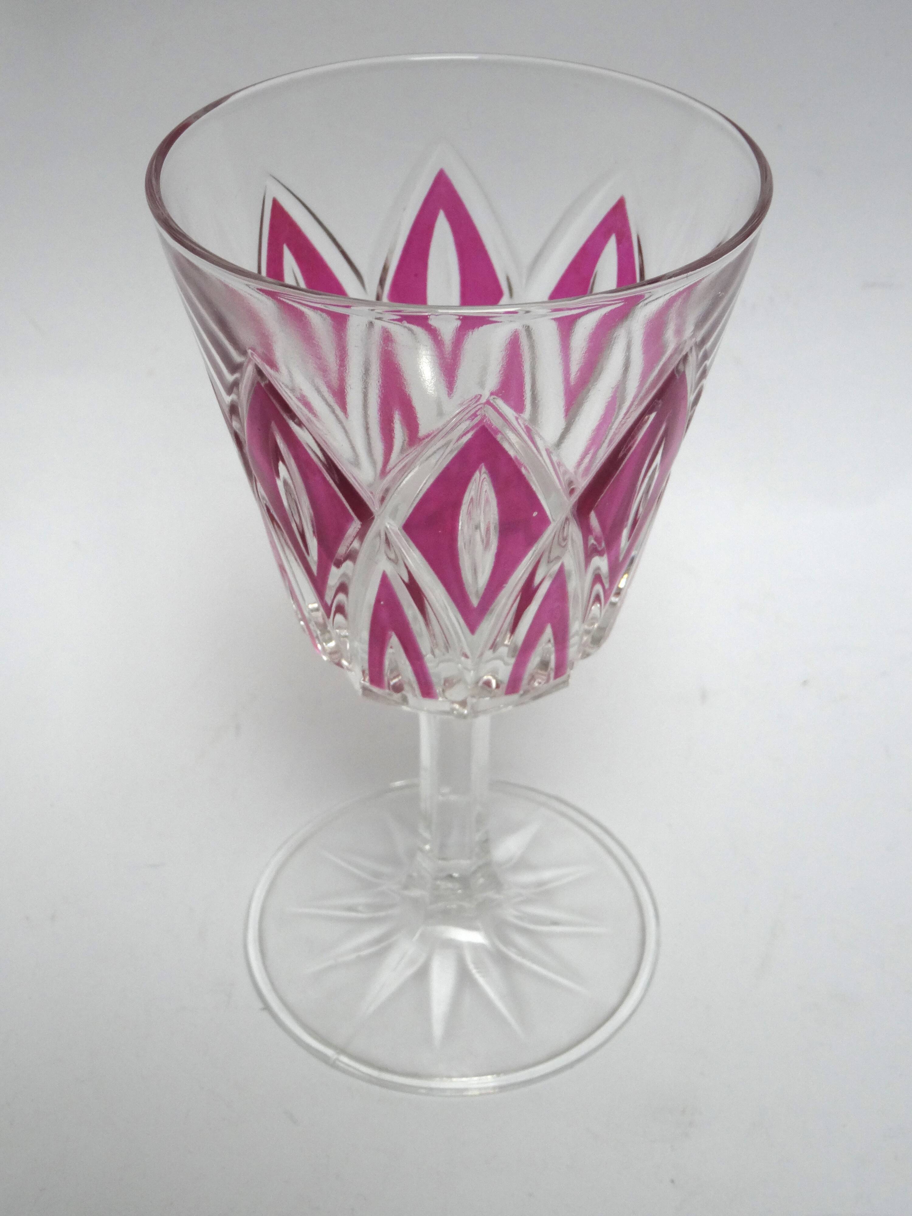 6 red wine glasses VMC Reims Harlequin