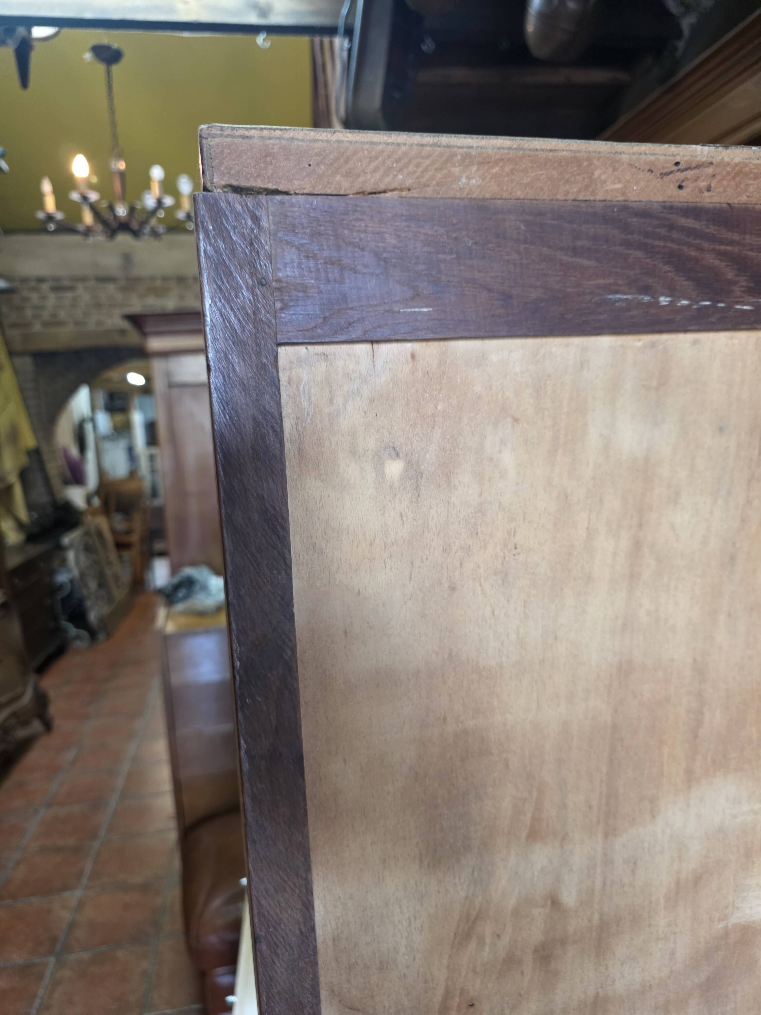 Antique double curtain cabinet in oak