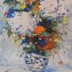 Nature morte au bouquet de fleurs de printemps de Corbelli huile sur toile 61X46cm