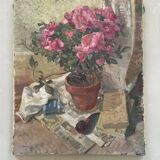 Old still life signed Georges Schirmann 1947