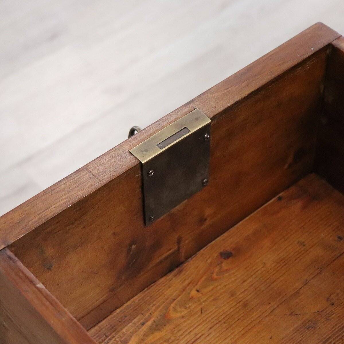 Antique Desk In Walnut, Italy Mid 19th Century, Restored
