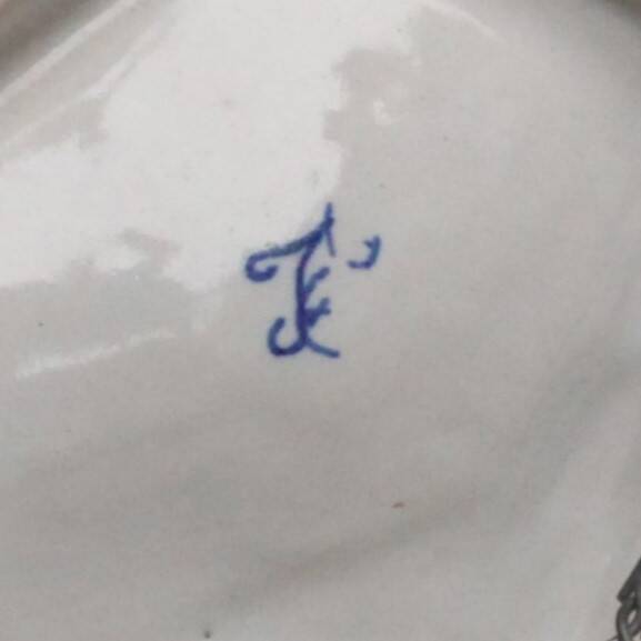 Rouen earthenware hors d'oeuvre dish