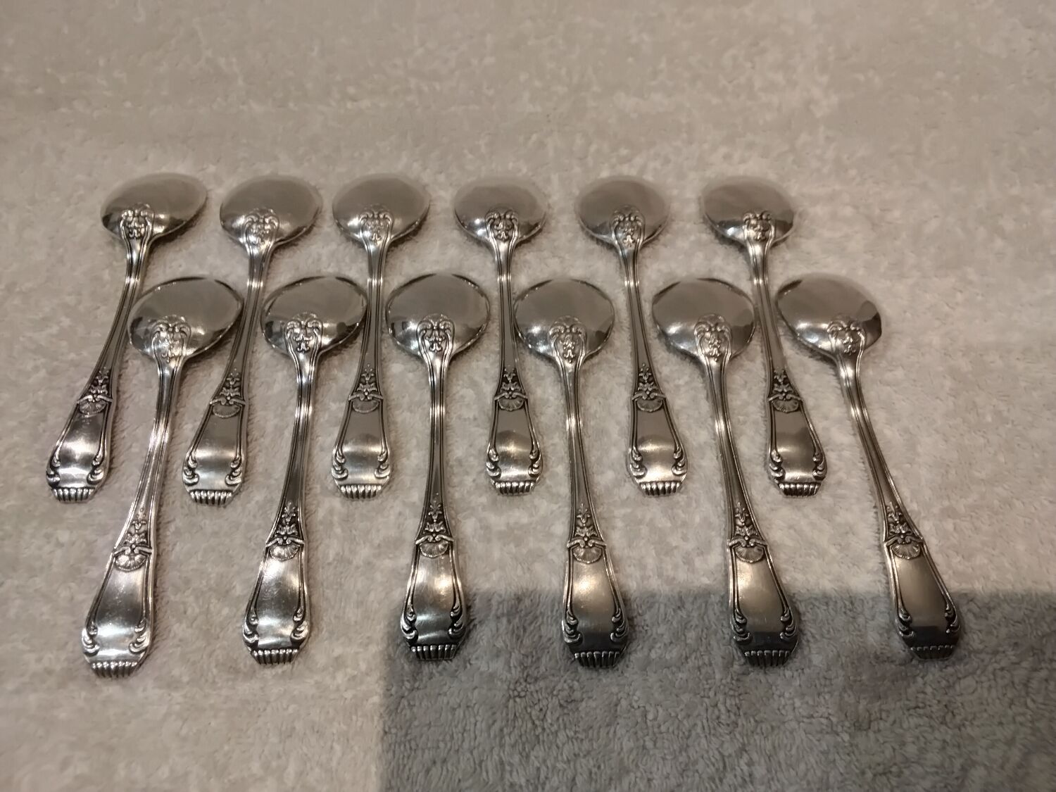 12 silver-plated ice cream scoops, goldsmith Boulenger Regence Berry