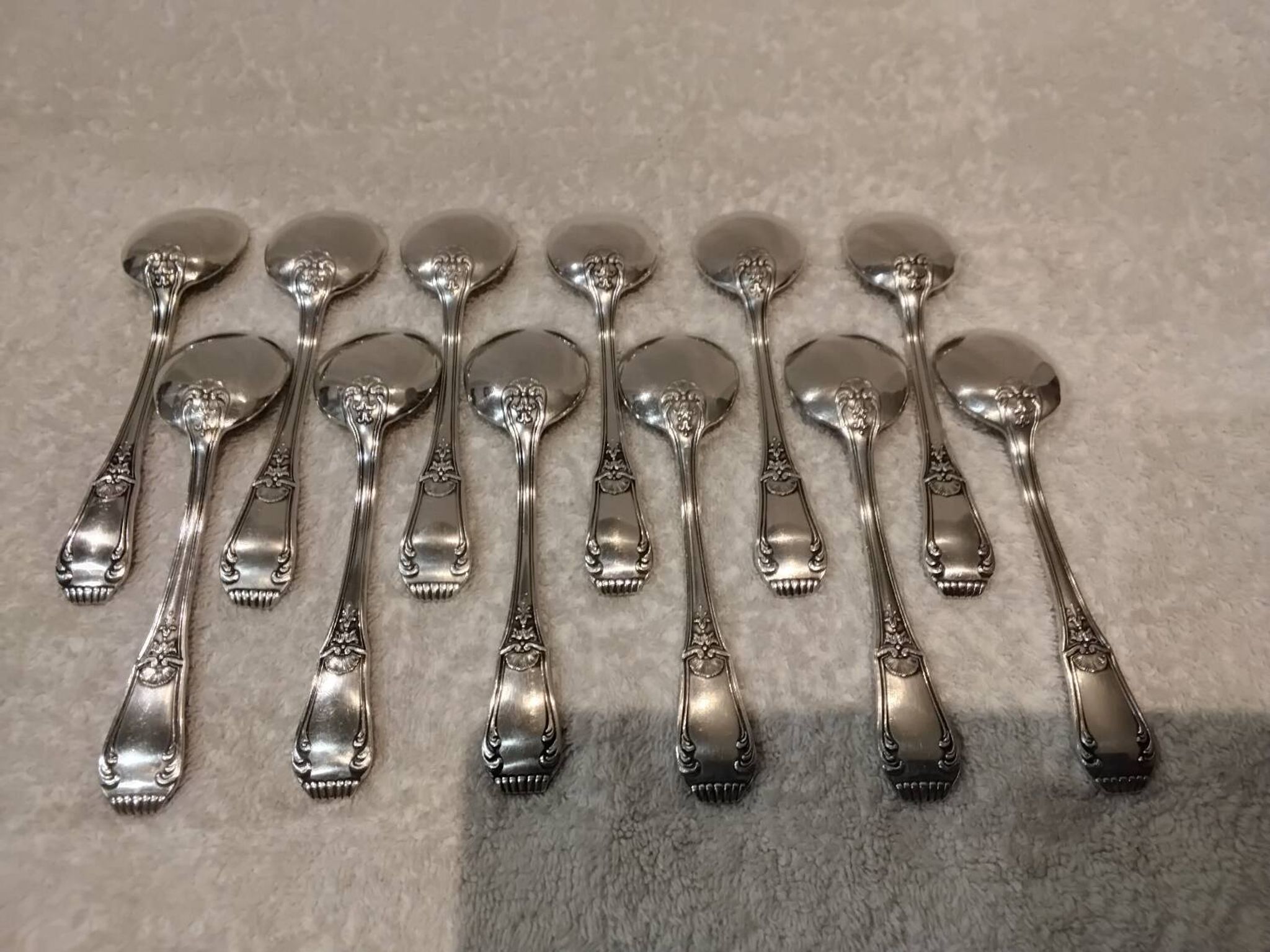 12 silver-plated ice cream scoops, goldsmith Boulenger Regence Berry