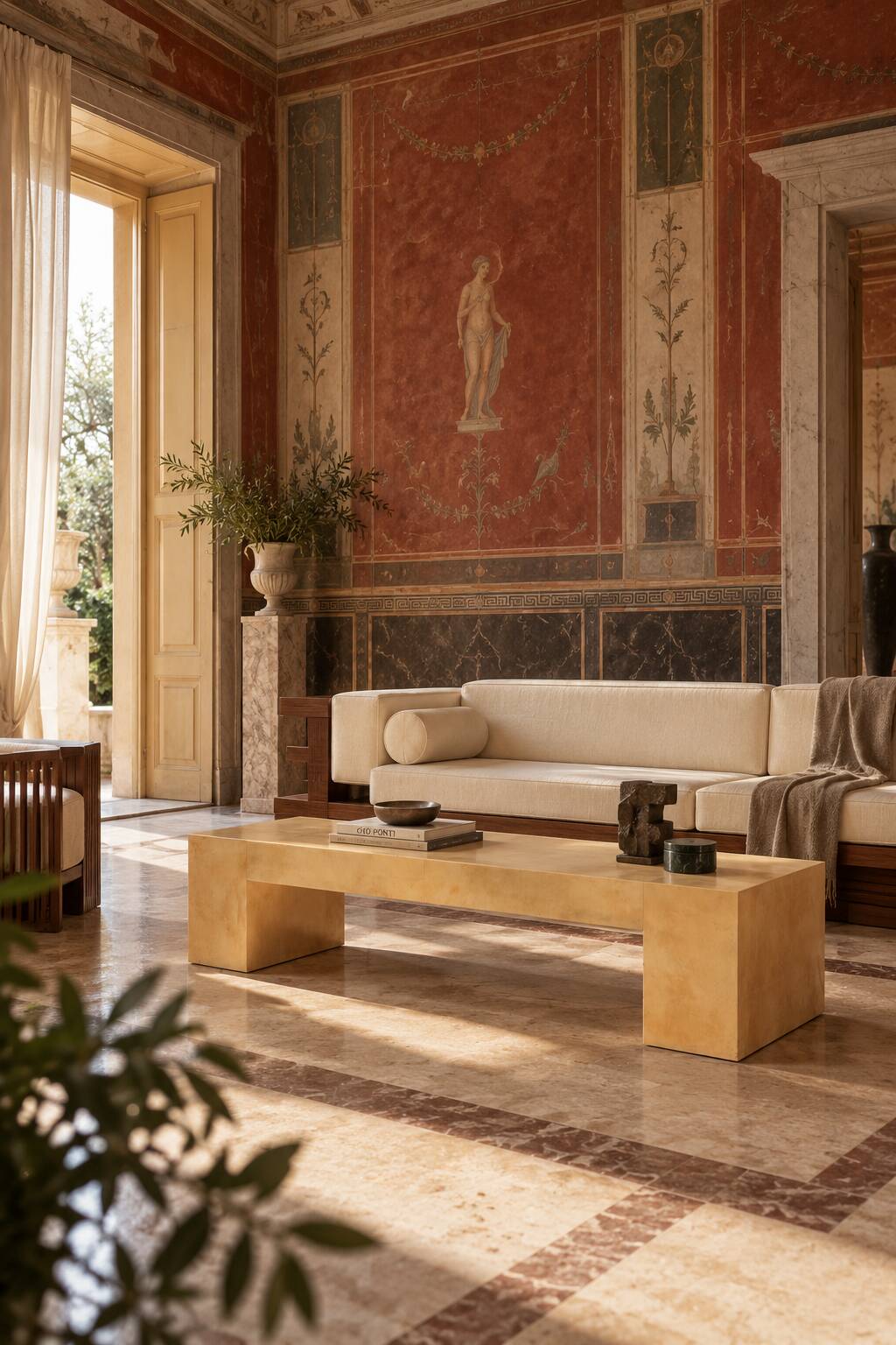 Giorgio Tura Mid-Century Parchment Custom Made Coffee Table for Tura Milano 1970