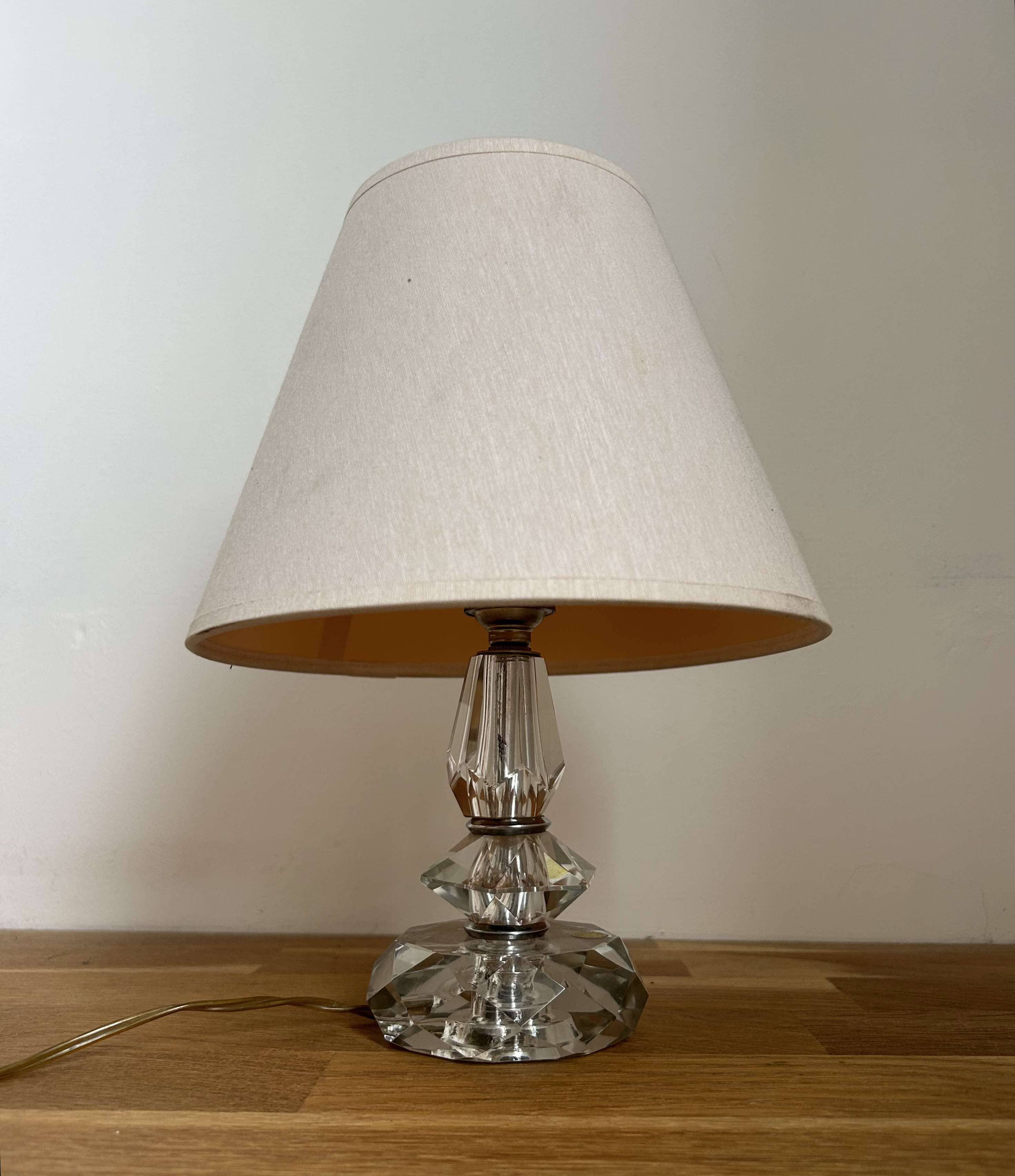 Vintage crystal and chrome lamp, France 1940