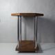 Table d'appoint design scandinave teck et acier chromé vintage