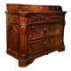 Rome-Vatican Baroque Walnut Chest of Drawers with Bronze Handles, 1600s