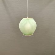 Danish pleated hanging lamp, Pearl Shade, produced by Hoyrup Light and designed by Lars E Schiøler