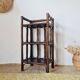 Small antique library in varnished dark oak rattan.