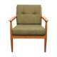 1960s armchair in cherrywood, new cushions in green