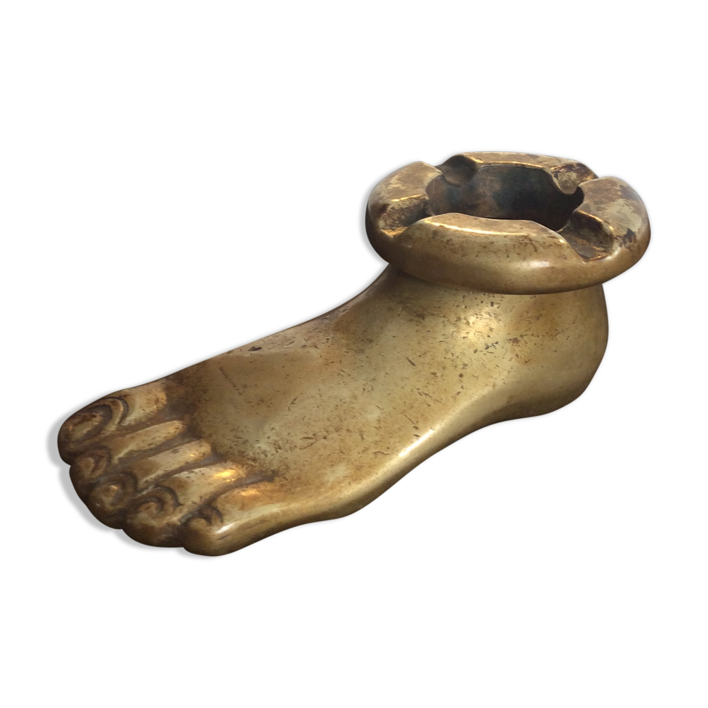 Vintage ashtray bronze foot 70s