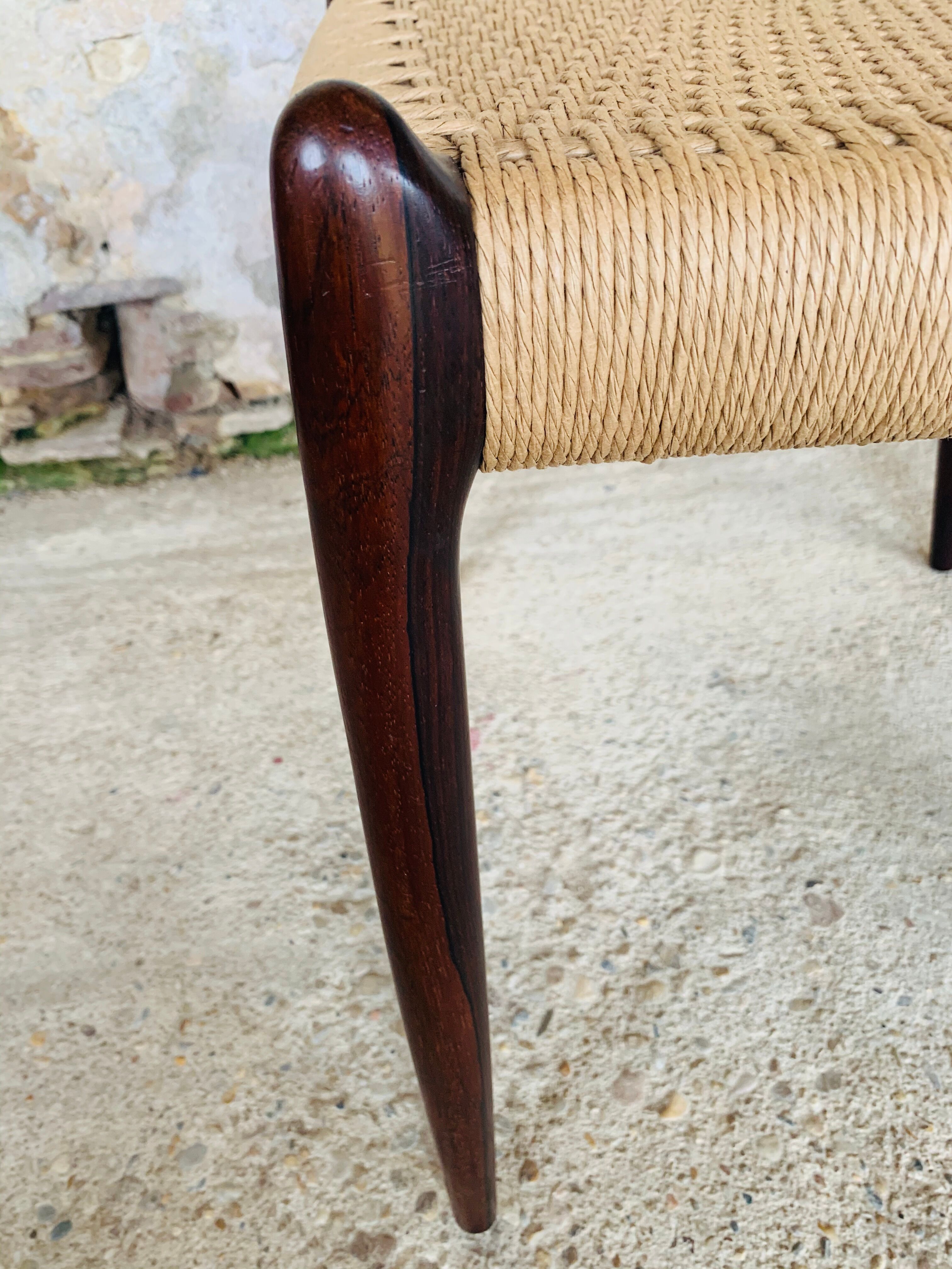 First edition rosewood model 78 dining chairs by Niels Moller, 1962-1970, Set of 6.