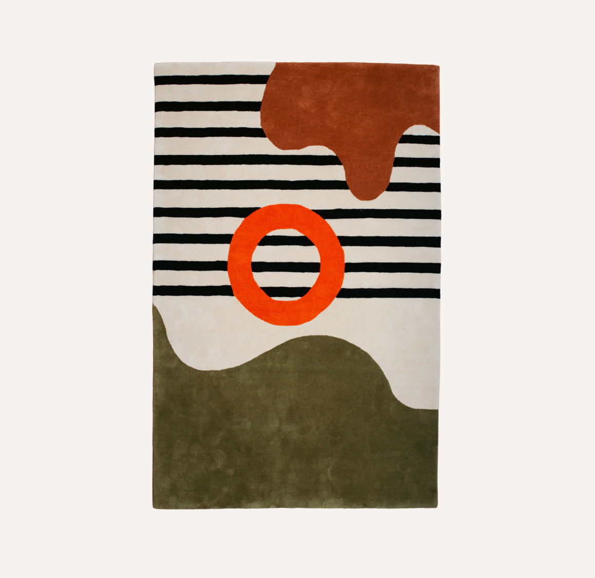 Tapis tufté en laine orange twist fait main 120 x 180
