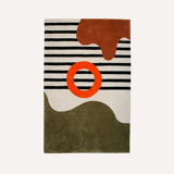 Tapis tufté en laine orange twist fait main 120 x 180