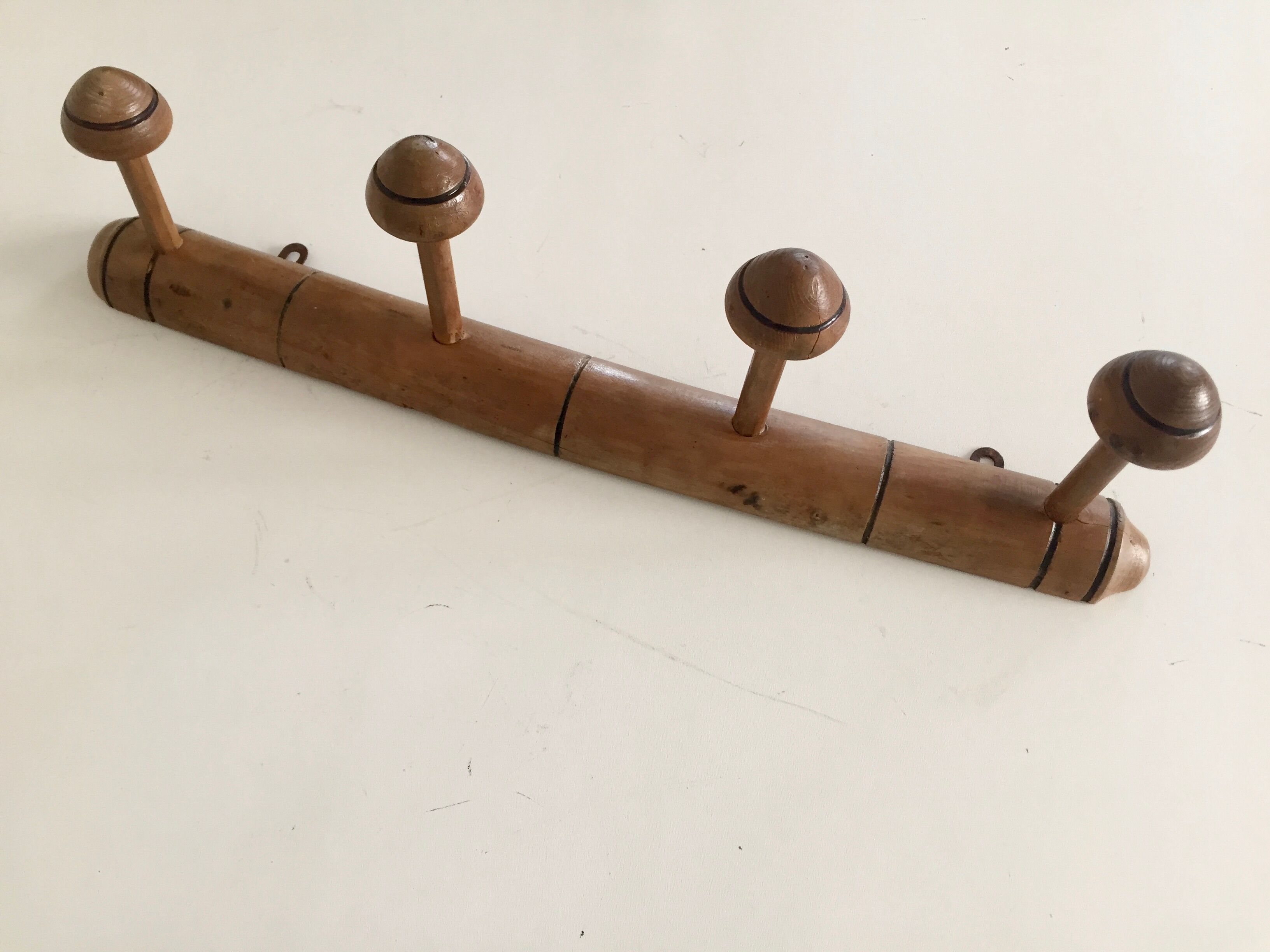 Bamboo coat hook 4 mushrooms