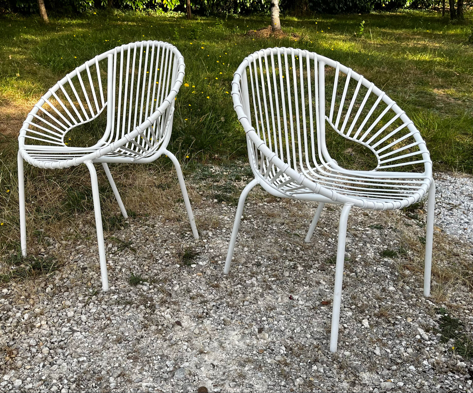 Paire de fauteuils de jardin vintage