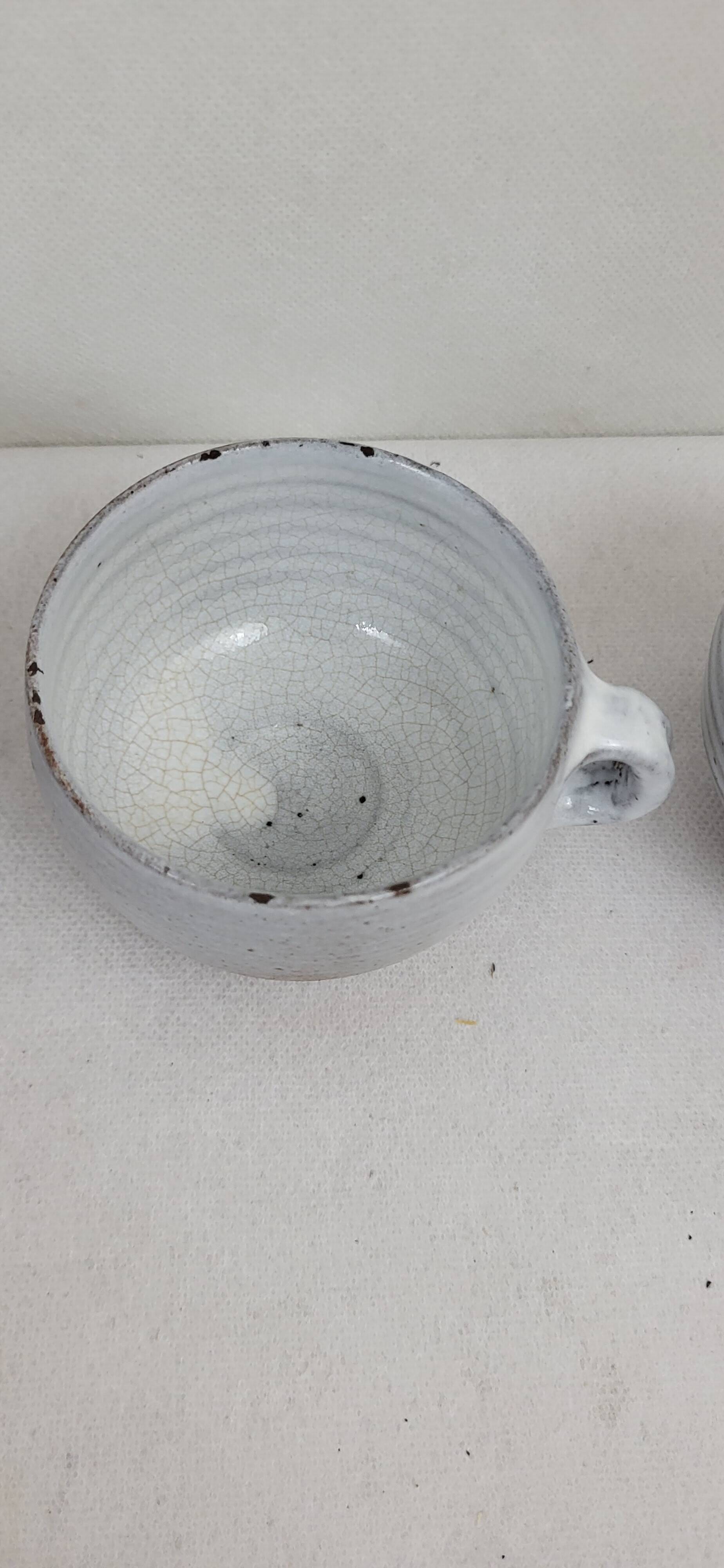 5 Ratilly / Pierlot stoneware coffee cups