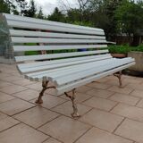 Banc de jardin avec pieds en fonte ancien