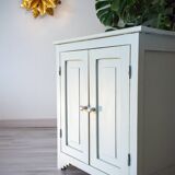 Grey clay Parisian buffet, patinated wood, 1950