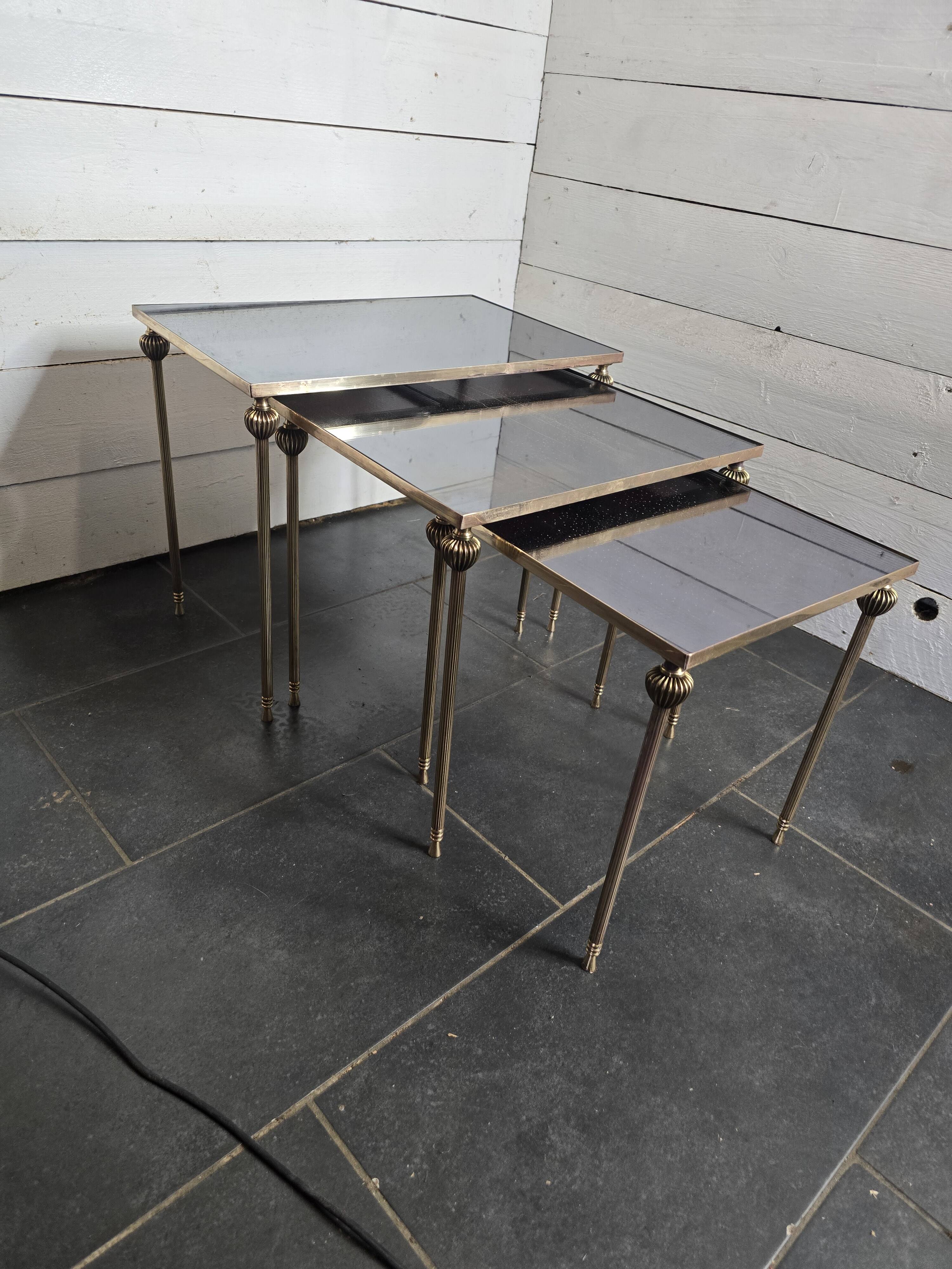 Vintage brass nesting table from the 60s
