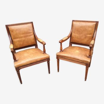 Paire de fauteuils anciens style Louis XVl