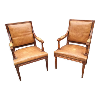 Paire de fauteuils anciens style Louis XVl