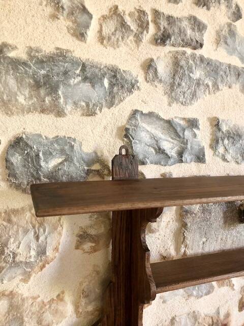 Wooden wall-mounted spice rack