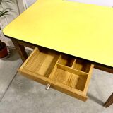 Yellow formica farmhouse table