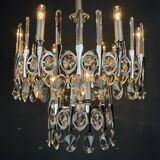 Classic glass chandelier from the mid-century by Gaetano Sciolari, Italy, 1970s.