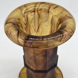 George Davidson Vintage Art Deco Amber Clouded Glass Vase