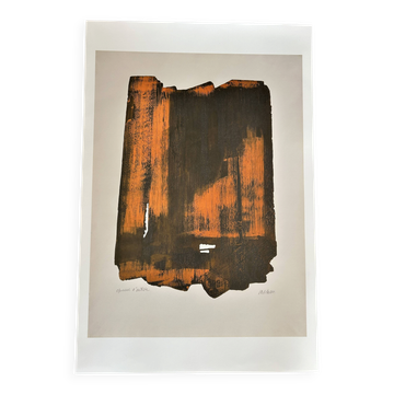 Pierre Soulages - Affiche d'après Eau Forte XVI sur papier - 1961