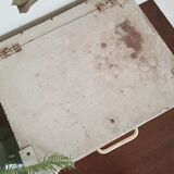 Old wooden box patinated white