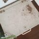 Old wooden box patinated white