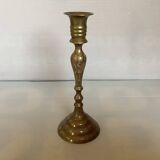 Worked brass candlestick