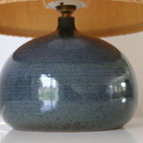 Blue ceramic lamp with lampshade