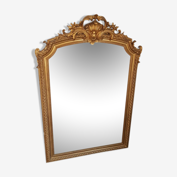 Former mirror gilded with pediment - 153 x 101 - Style Napoleon III