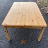 Rectangular pine wood coffee table 1980