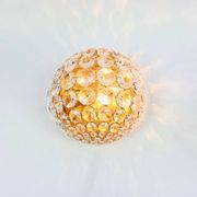 Crystal & gilt brass flush mount from palwa, germany, 1970s