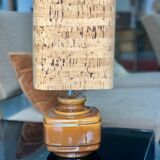 Ceramic base lamp and cork lampshade