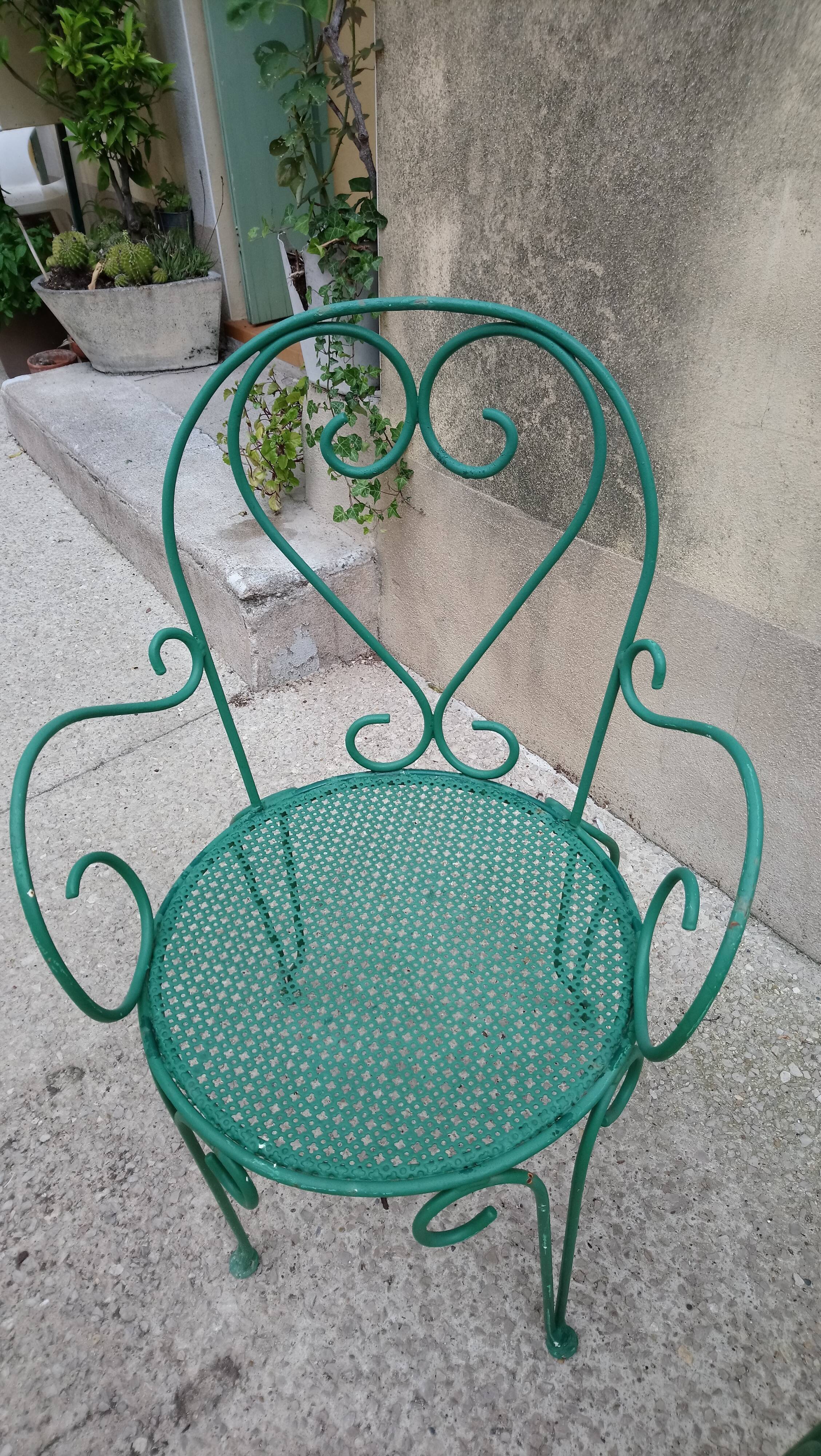 Suite de 4 fauteuils de jardin années 60