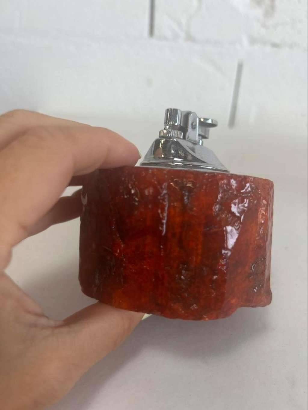 Vintage alabaster lighter / smoking utensils l 8 b 9 h 7