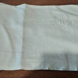 Drap ancien lin monogramme GC 220 X 320 cm