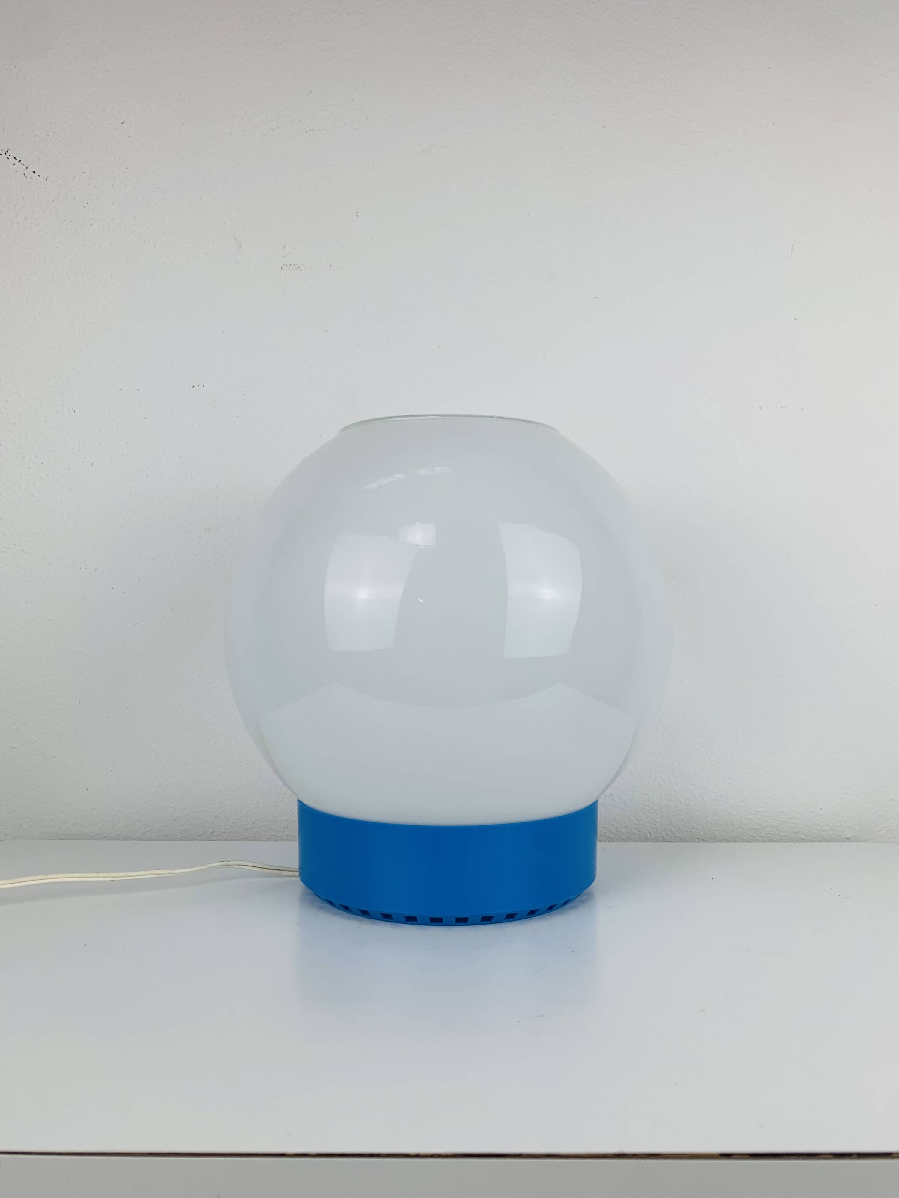 XL opaline ball lamp from the 60s, vintage