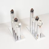 Pair of polished wall lamps by Gaetano Sciolari